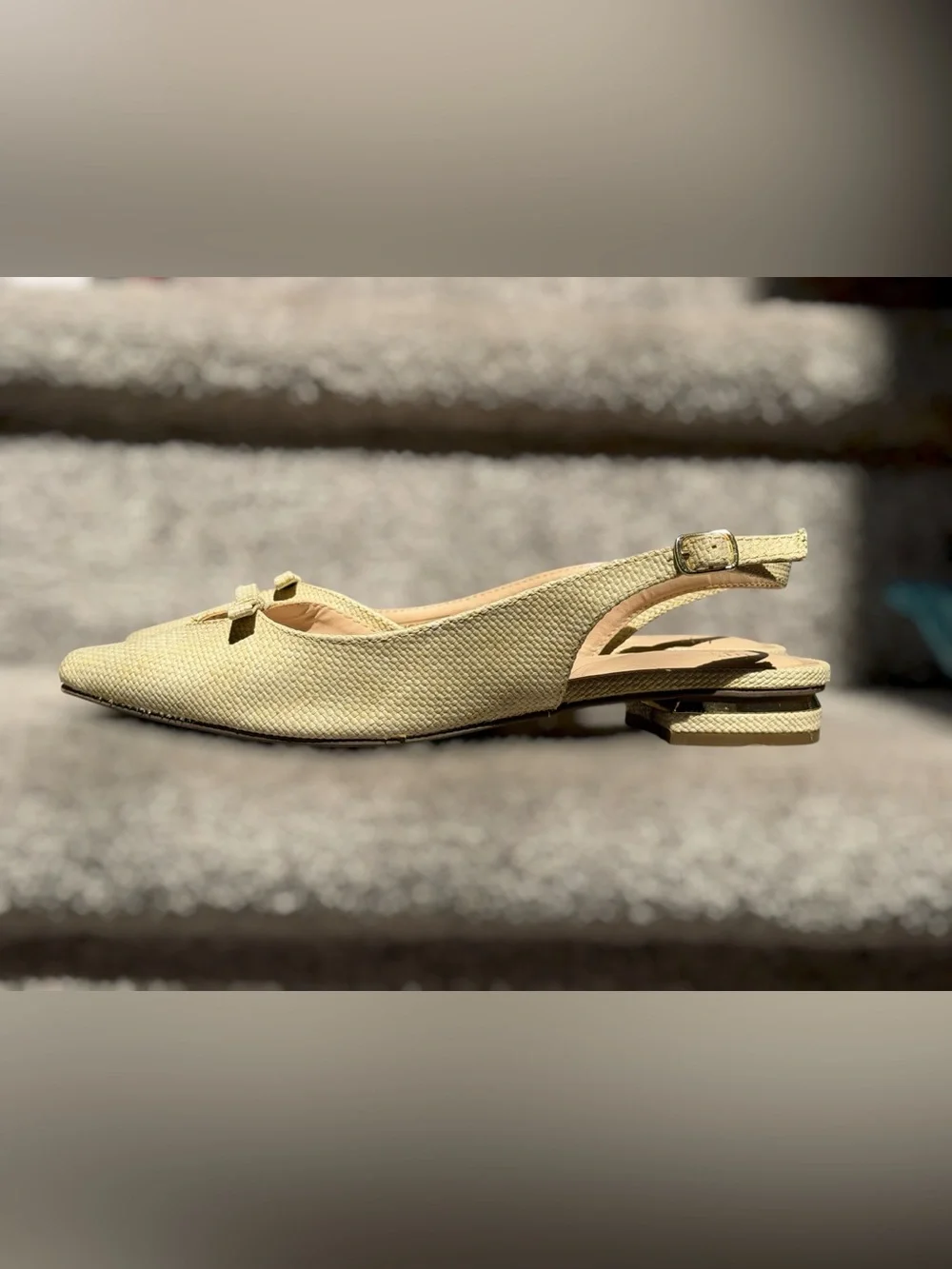 Jones New York Slingback Flats Pointed Toe Bow Balletcore Coquette Feminine
